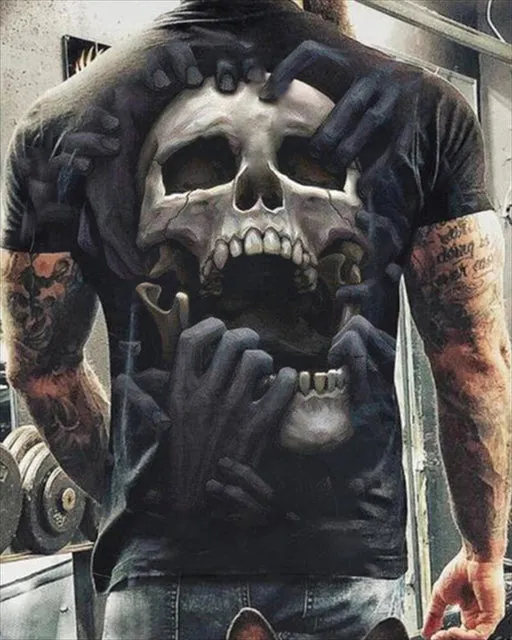 Tattoo Style Skull Graphic T-Shirt