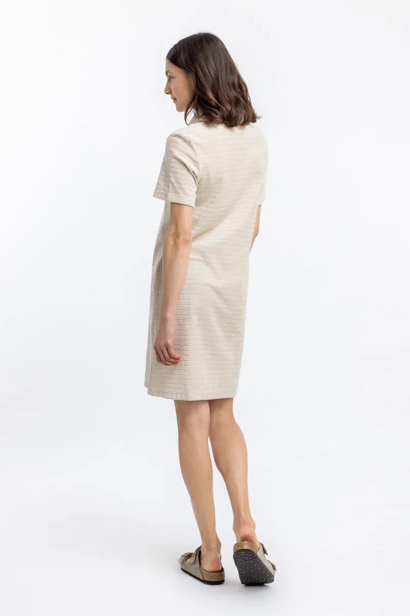 terry cotton polo dress - summer sand