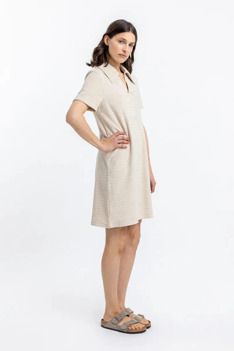 terry cotton polo dress - summer sand