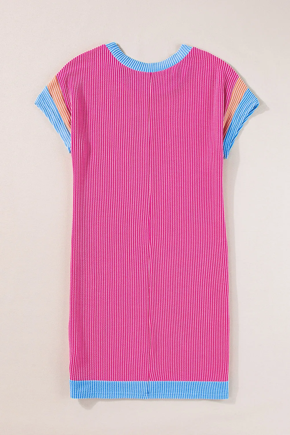 Textured Colorblock T Shirt Dress