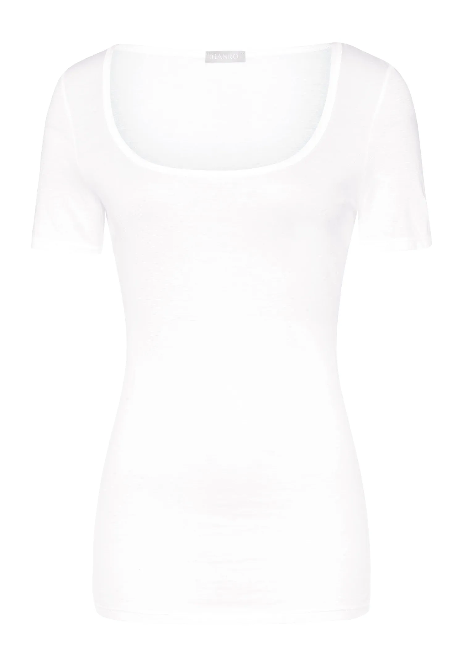 Ultralight Round Neck Cotton Fitted Top | White 71827-101