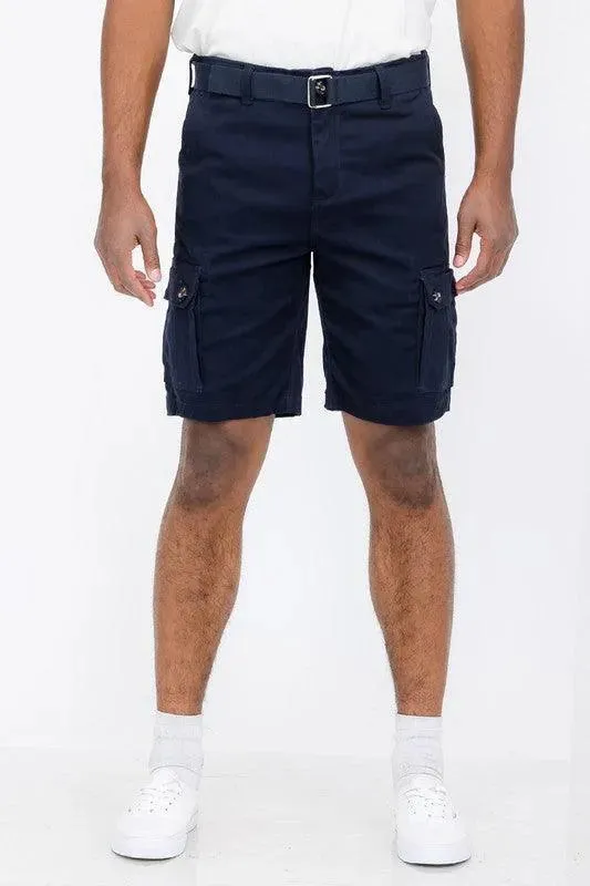 Weiv Mens Belted Cargo Shorts with Belt