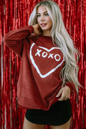 XOXO Heart Graphic Corded Sweatshirt